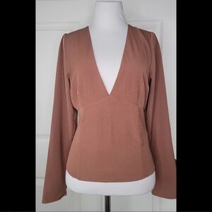 Abercrombie & Fitch long sleeve deep v-shaped top